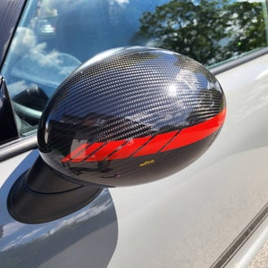 Wing Mirror Stripe Decal – Custom Vinyl Design for MINI models One Cooper S JCW (sold as a pair)