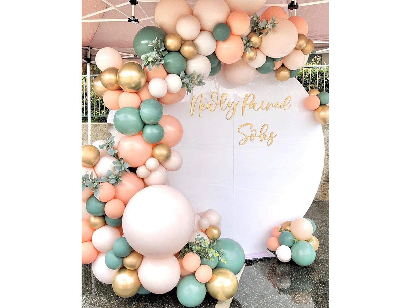 126 Pieces Sage Green Pink Balloon Garland Arch Kit Sage