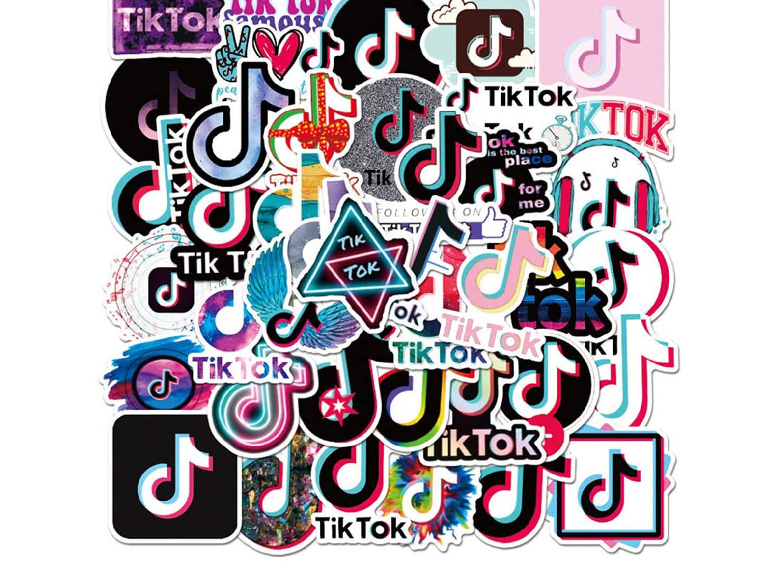 TIK Tok Stickers Fashion Cartoon Aesthetic Waterproof Vinyl | Etsy