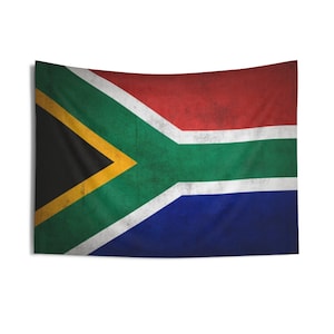 South Africa Flag Grunge Effect - Wall Tapestry, Indoor Outdoor Flag, Banner, Nelson Mandela, Johannesburg