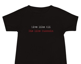 Live Like Ali (as) Die Like Hussain (as) Blanc - premium baby-shirt met korte mouw Karbala Ashura Muharram Arbaeen Azadari
