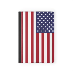 アメリカ国旗 USA - プレミアム ブラック パスポート カバー フェイク キュイール、アクセサリー ドゥ ボヤージュ
