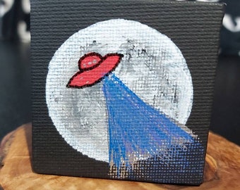 UFO minatura pittura Luna