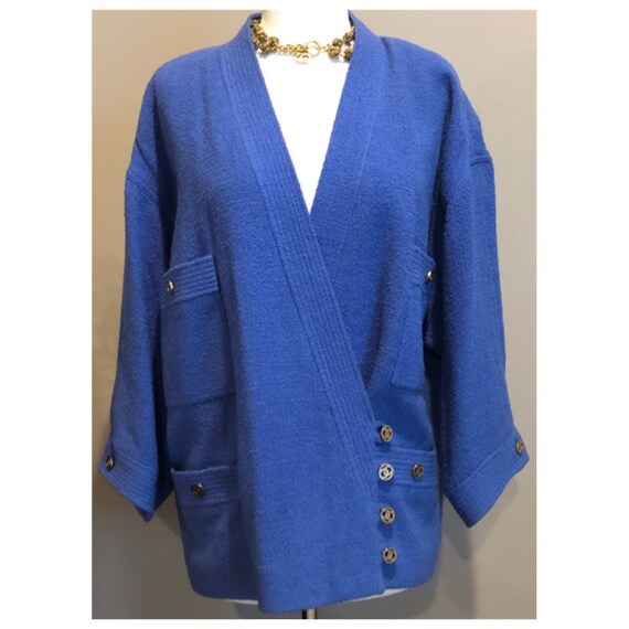 Vintage CHANEL Boucle Wool Suit Jacket Blazer Coat