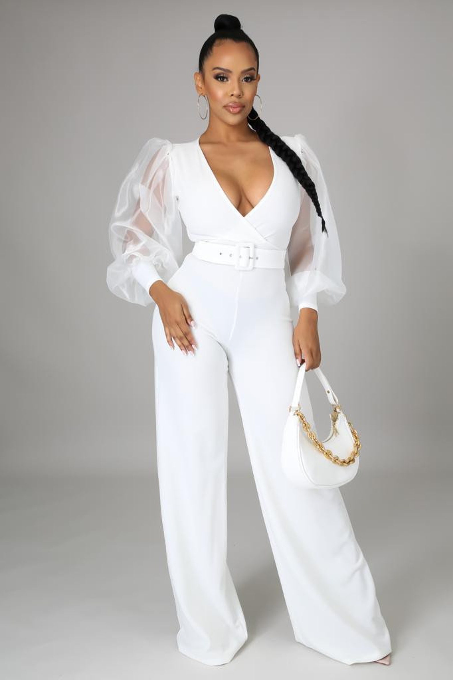 Long sheer sleeve jumpsuit Etsy