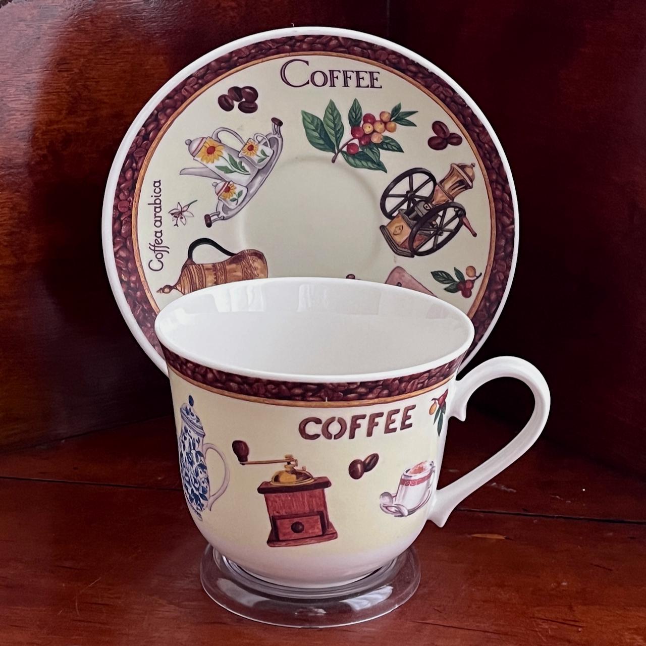Vintage Roy Kirkham XL Coffee Cup and Saucer: Farmhouse Kitchen