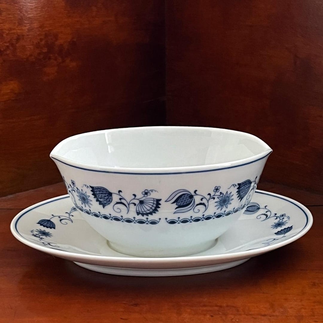 Vintage Noritake Blue Rhapsody Gravy Boat: Japan Porcelain, 500ml ...