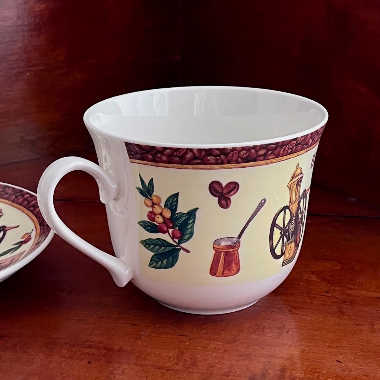 Vintage Roy Kirkham XL Coffee Cup and Saucer: Farmhouse Kitchen