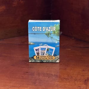 Vintage French Playing Cards Sealed Pack Côte d'Azur Scenic 9cm x 6.5cm. French Provincial Farmhouse Cottage Card Night Gift Traveller Gift