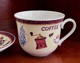 Vintage Roy Kirkham XL Coffee Cup and Saucer: Farmhouse Kitchen