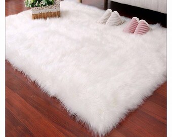 White Fur Rug Etsy
