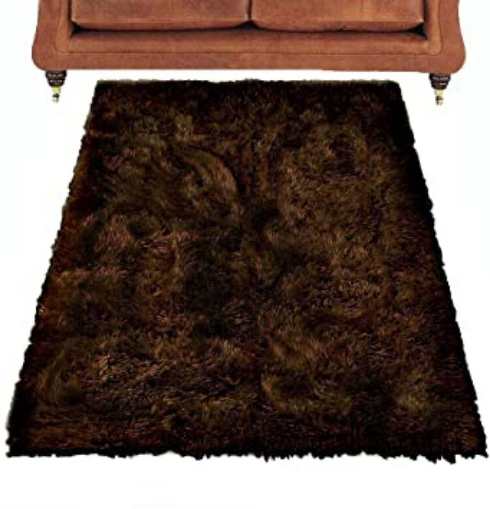 Dark Brown Faux Fur Rug Etsy