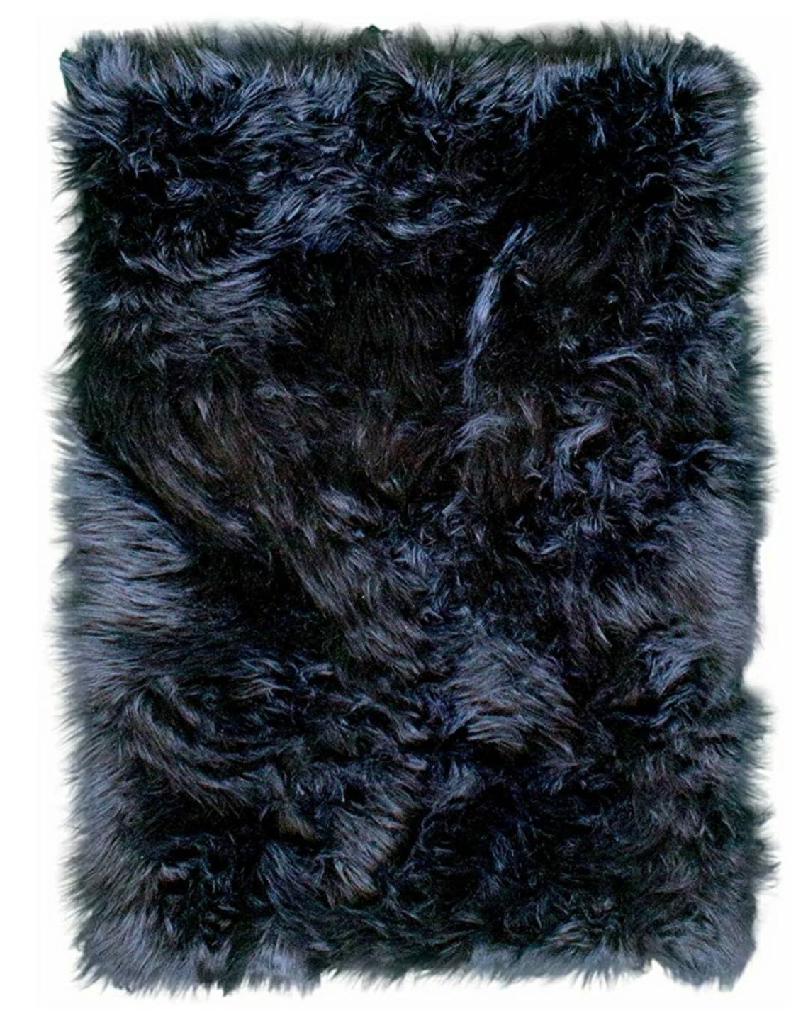 Faux Fur Black Area Rug Etsy