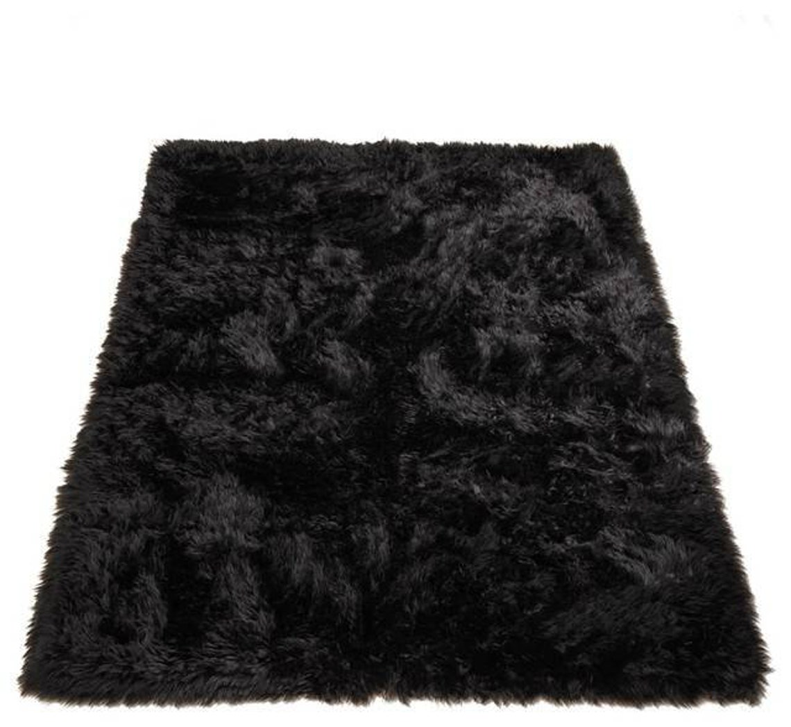8' x 10' Black Faux Fur Rug Etsy