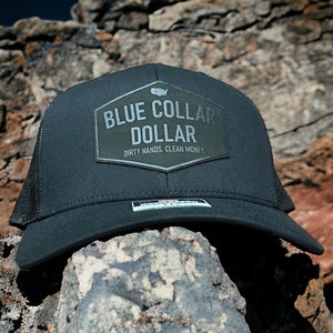 Blue Collar Dollar Hat | Patch Trucker Hat | Dad Snapback Hat | Father's Day Gift | Lineman Hat | Working Class Hat | Trades Worker Hat