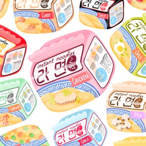 Lindo paquete de ramen kawaii imprimible clipart / uso comercial / PNG