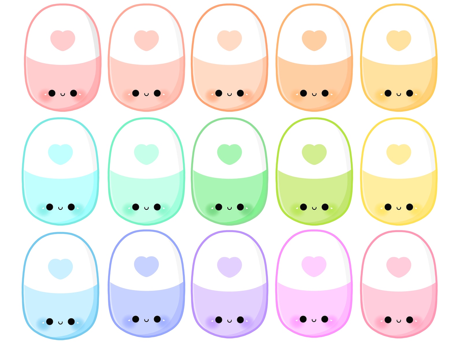 Cute Kawaii Printable Pastel Pills Clipart / Commercial Use/ - Etsy