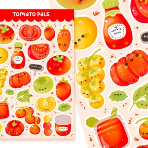 Cute Printable sticker sheet tomato pals sticker sheet / commercial use/ PNG