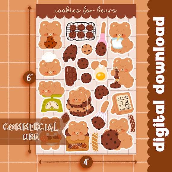 Animal Food Kawaii, 4x6 Sticker Sheets