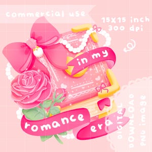 Lindo clipart de la era del romance imprimible kawaii / uso comercial / PNG