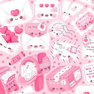 Carino Kawaii stampabile amore posta clipart postale / uso commerciale / PNG