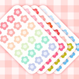 Süße Kawaii Druckbare Deko Daisy Flower Sticker Sheet / kommerzielle Nutzung / PNG