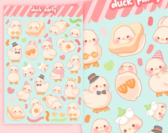 Cute Printable sticker sheet ducks sticker sheet / commercial use/ PNG