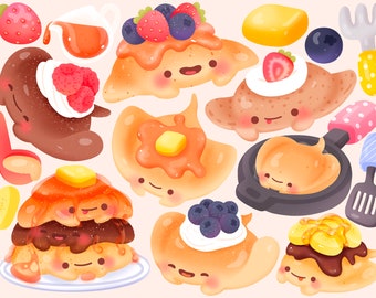 Cute kawaii  Printable stingray pancake clipart / commercial use/ PNG