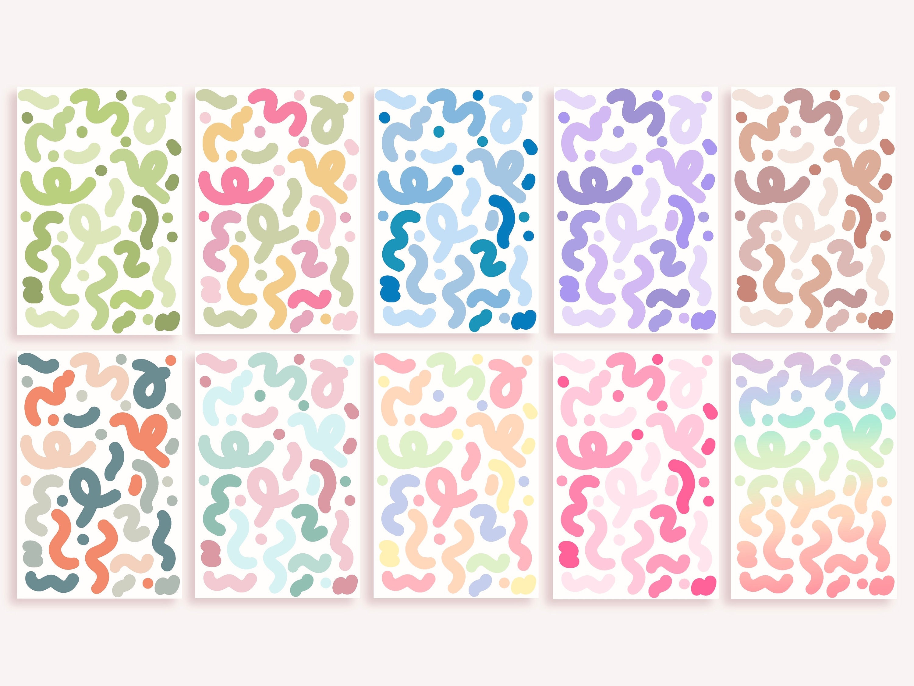 Cute Kawaii Printable deco chunky confetti sticker sheet / commercial use/  PNG
