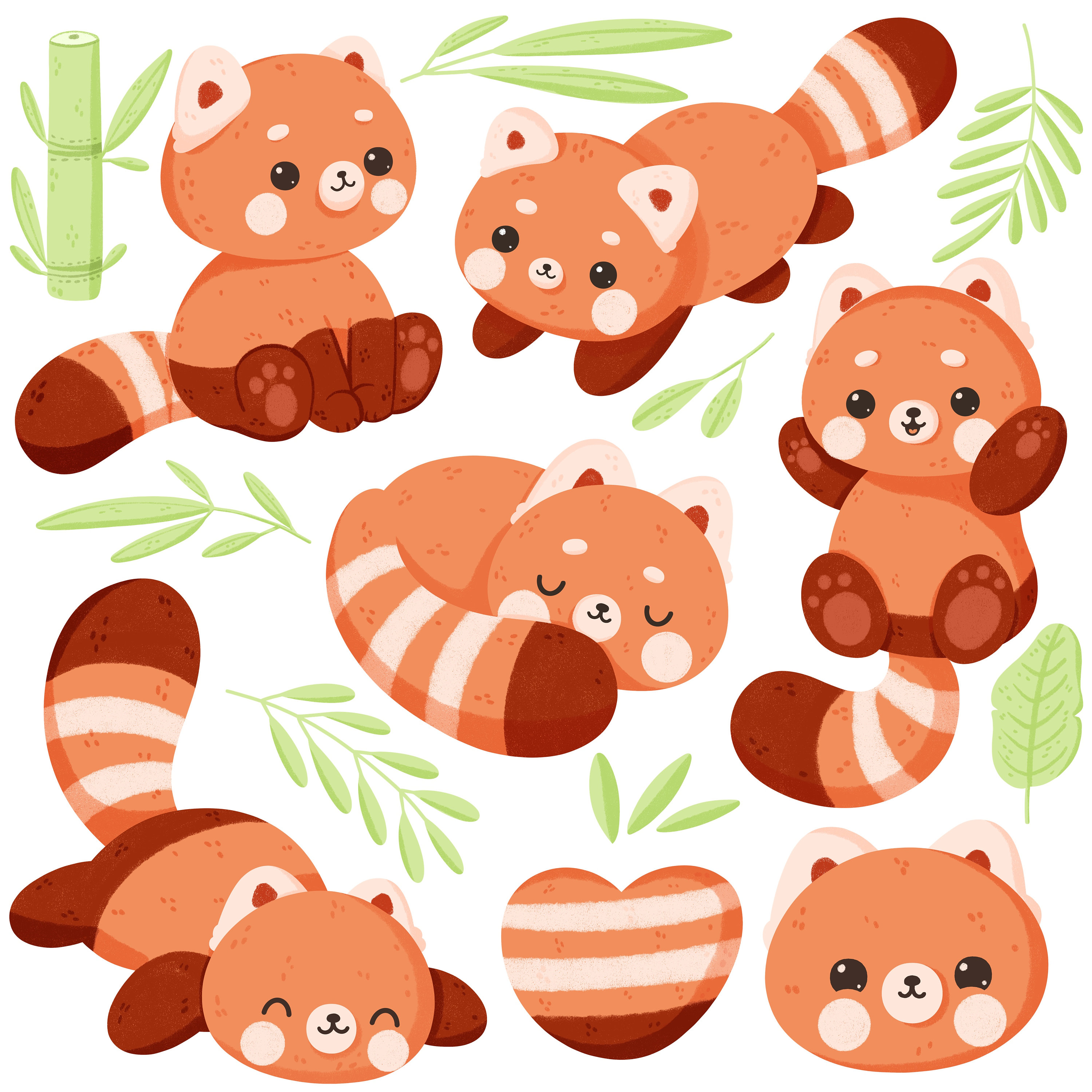 Cute Pandas Clip Art, Panda Clip Art, Panda Clipart, Cute Panda Clipart,  Kawaii Panda, Kawaii Clipart - pnd01