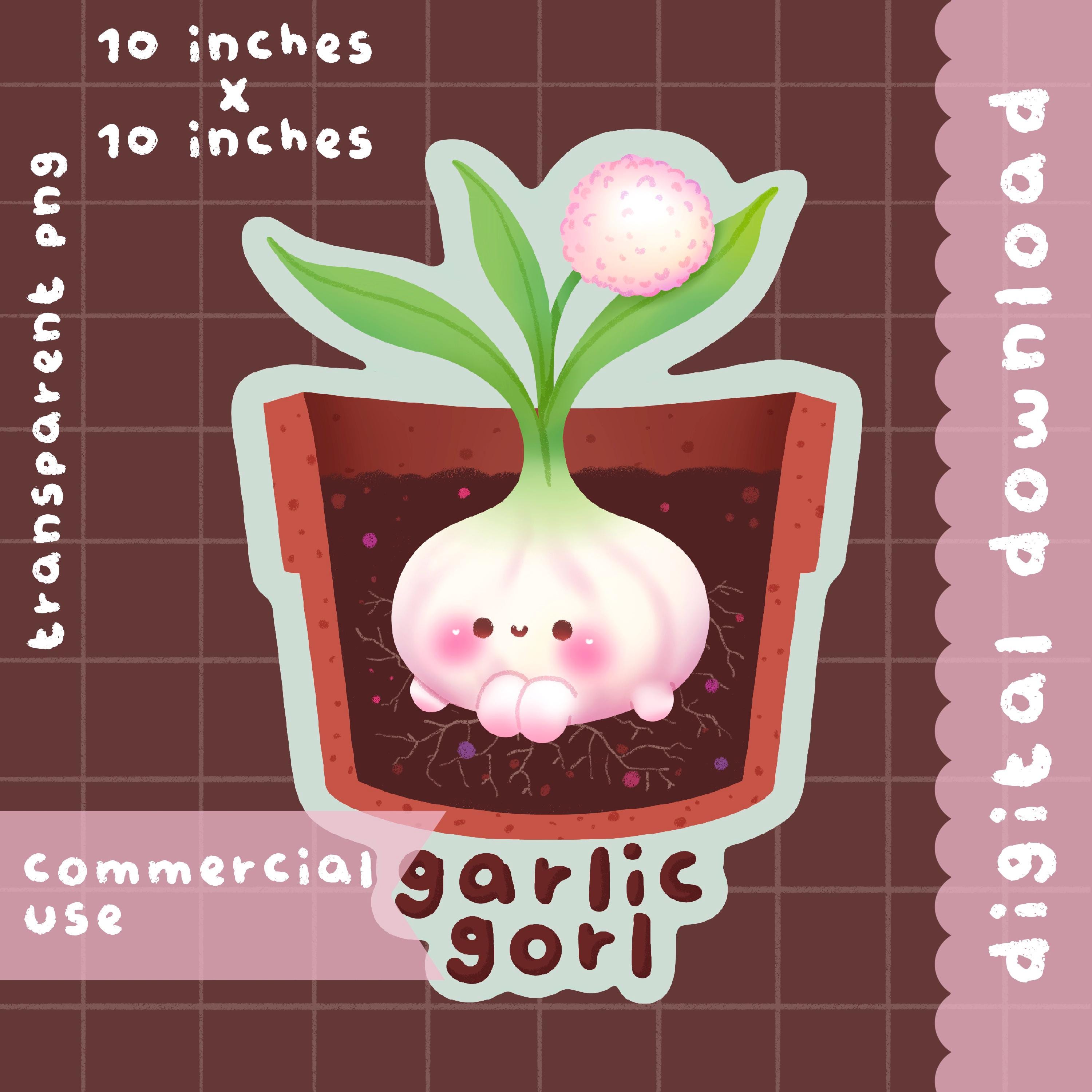 Cute Kawaii Printable Garlic Girl Clipart / Commercial Use/ PNG - Etsy