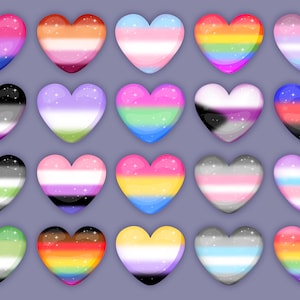 glänzende lgbt Herzen Clipart zum Ausdrucken / PNG / Kommerzielle Nutzung