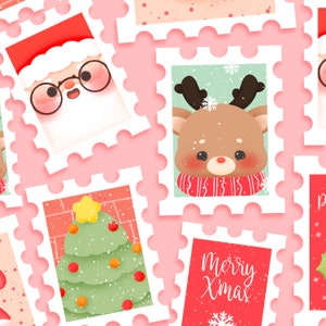 Süße Kawaii Weihnachten Cliparts / kommerzielle Nutzung / PNG, PSD, PDF, Aufkleber