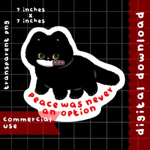 Süße Kawaii Peace Katze Clipart / PNG / Kommerzielle Nutzung