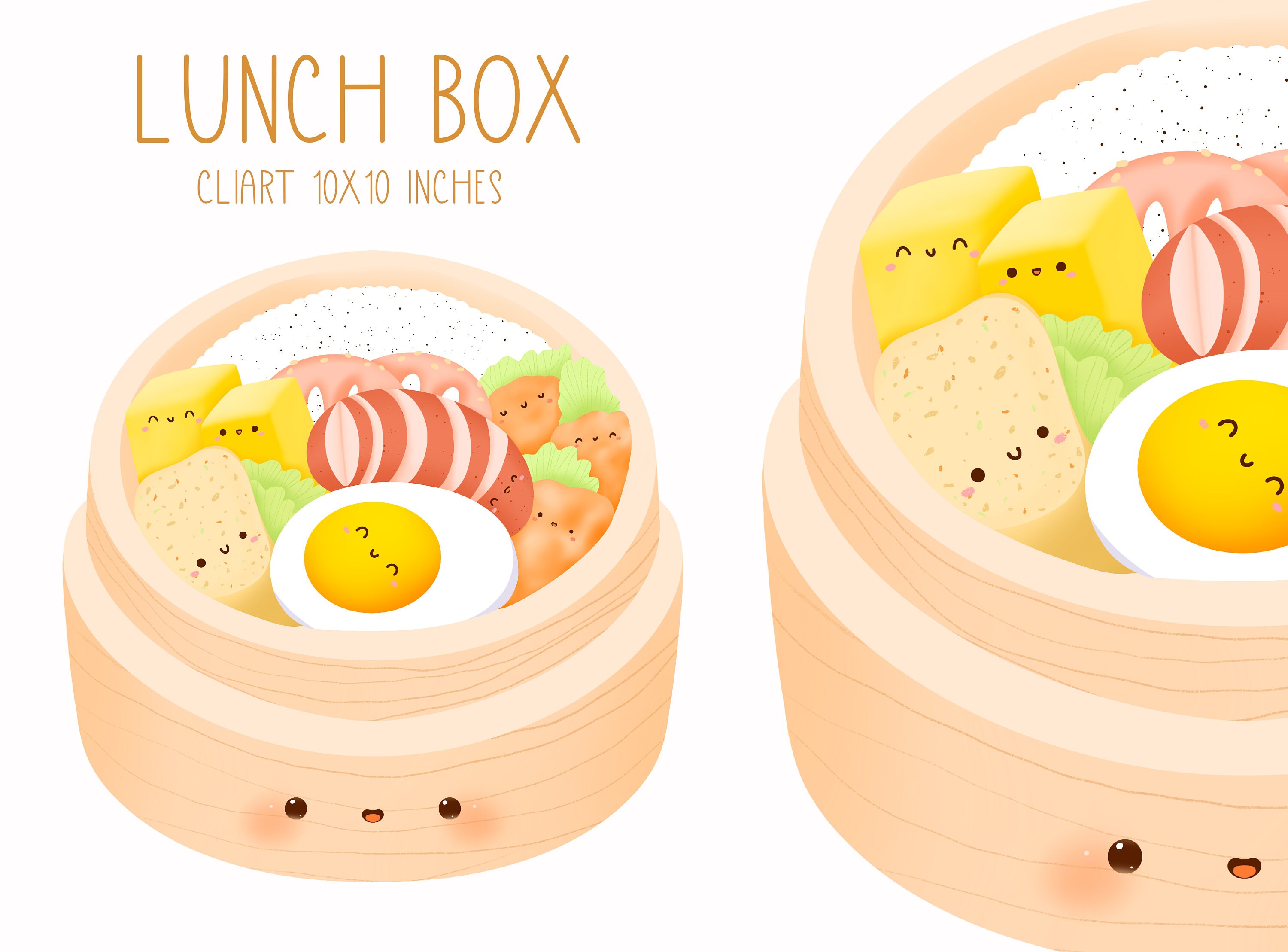 Cute Kawaii Printable Asian Lunch Box Clipart / Commercial Etsy
