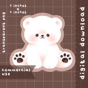 Süßer Eisbär als Kawaii Illustration / für kommerzielle Nutzung / als PNG