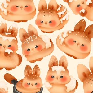 Cute kawaii Printable cinnamon roll clipart / commercial use/ PNG