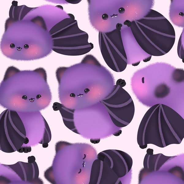 Cute kawaii Printable bats clipart / commercial use/ PNG