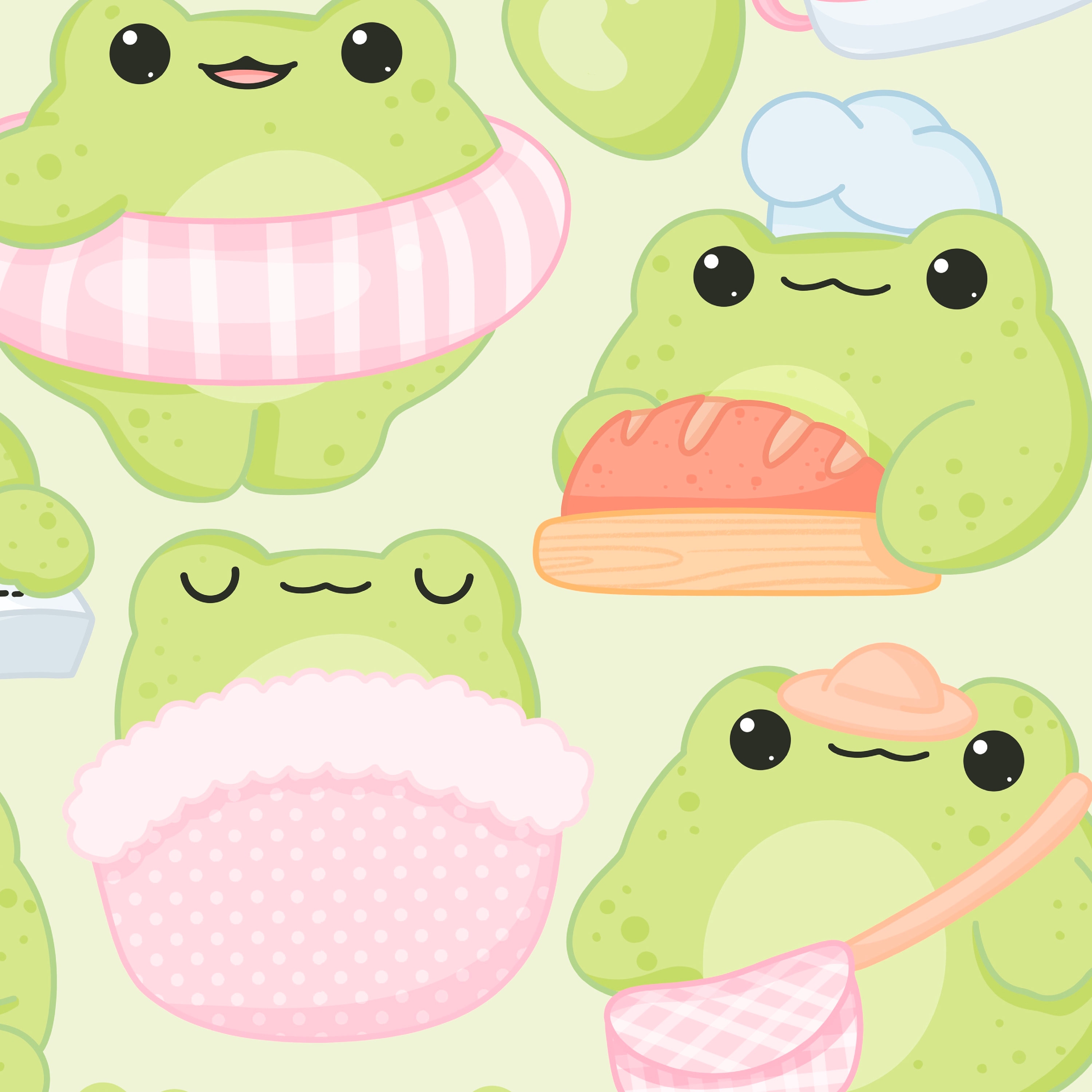 Cute Kawaii Printable Frogs Clipart / Commercial Use/ PNG - Etsy