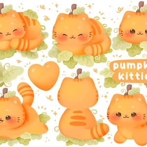 Süße Kawaii Kürbis Clipart / PNG / Kommerzielle Nutzung / PNG