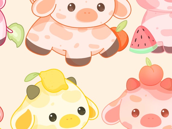 100+] Kawaii Strawberry Cow Wallpapers