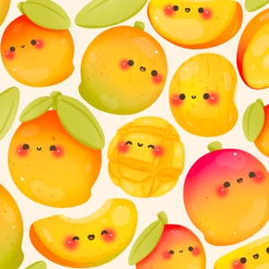Lindo kawaii imprimible mangos clipart / uso comercial / PNG