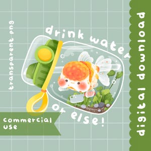 Süßer niedlicher kawaii trink Wasser Flasche Clipart / kommerzielle Nutzung / PNG