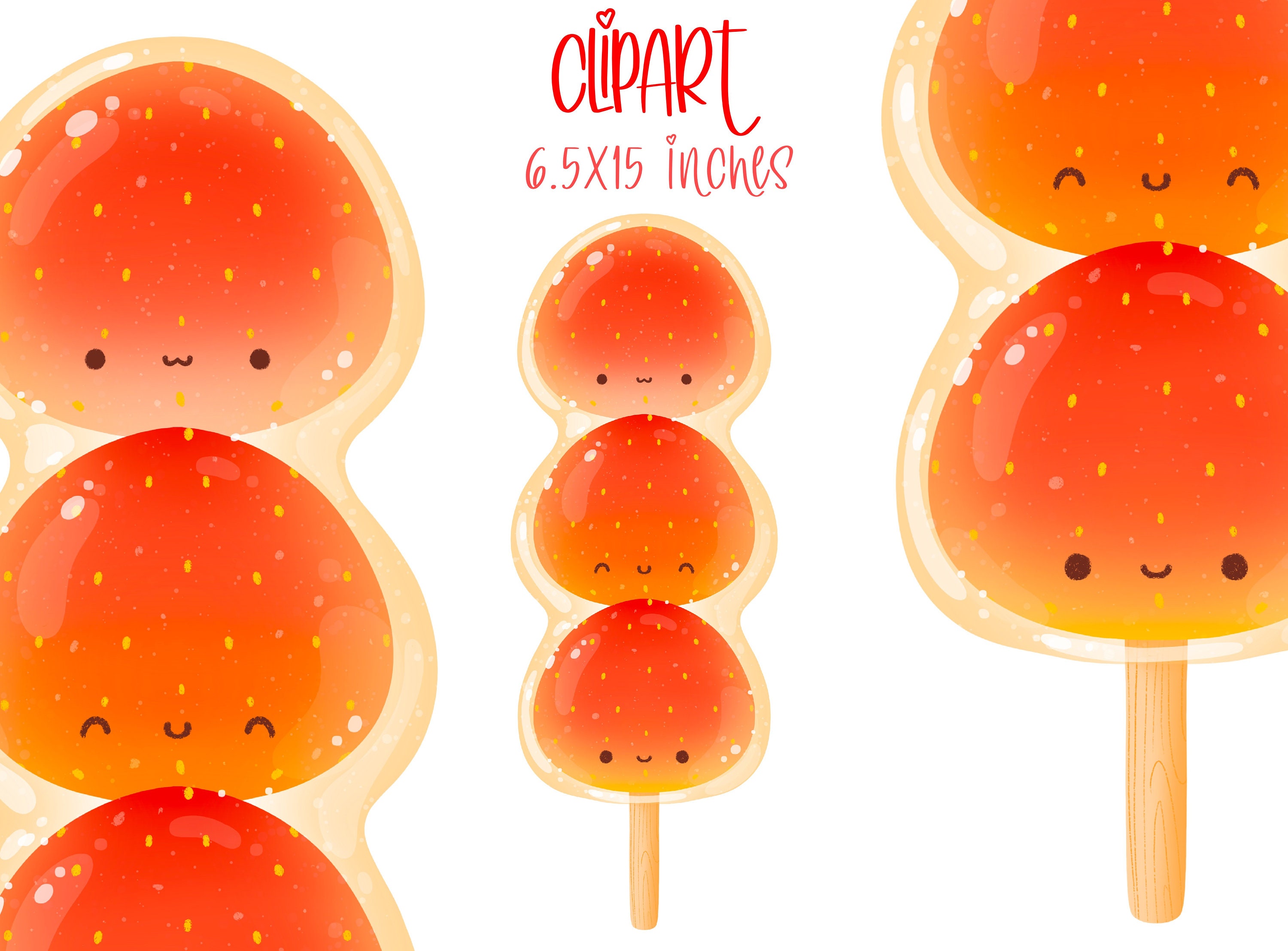 Cute Kawaii Printable Strawberry Tanghulu Clipart / Commercial Etsy UK