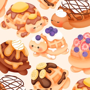 Süße Schildkröte Waffelei Clipart / PNG / Kommerzielle Nutzung / PNG