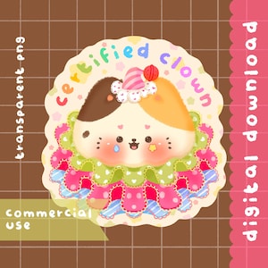Süßer Kawaii Clown Clipart / kommerzielle Nutzung / PNG