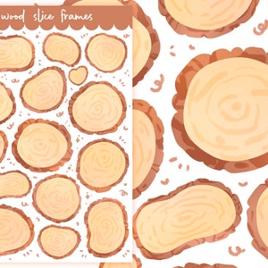 Cute Printable sticker sheet wood frames sticker sheet / commercial use/ PNG