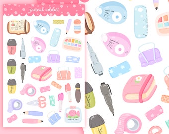 Cute Printable Sticker Sheet Bunny Clipart / Commercial Use/ - Etsy