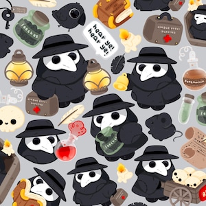 Lindo clipart de médico de la peste para imprimir en formato kawaii / uso comercial / PNG