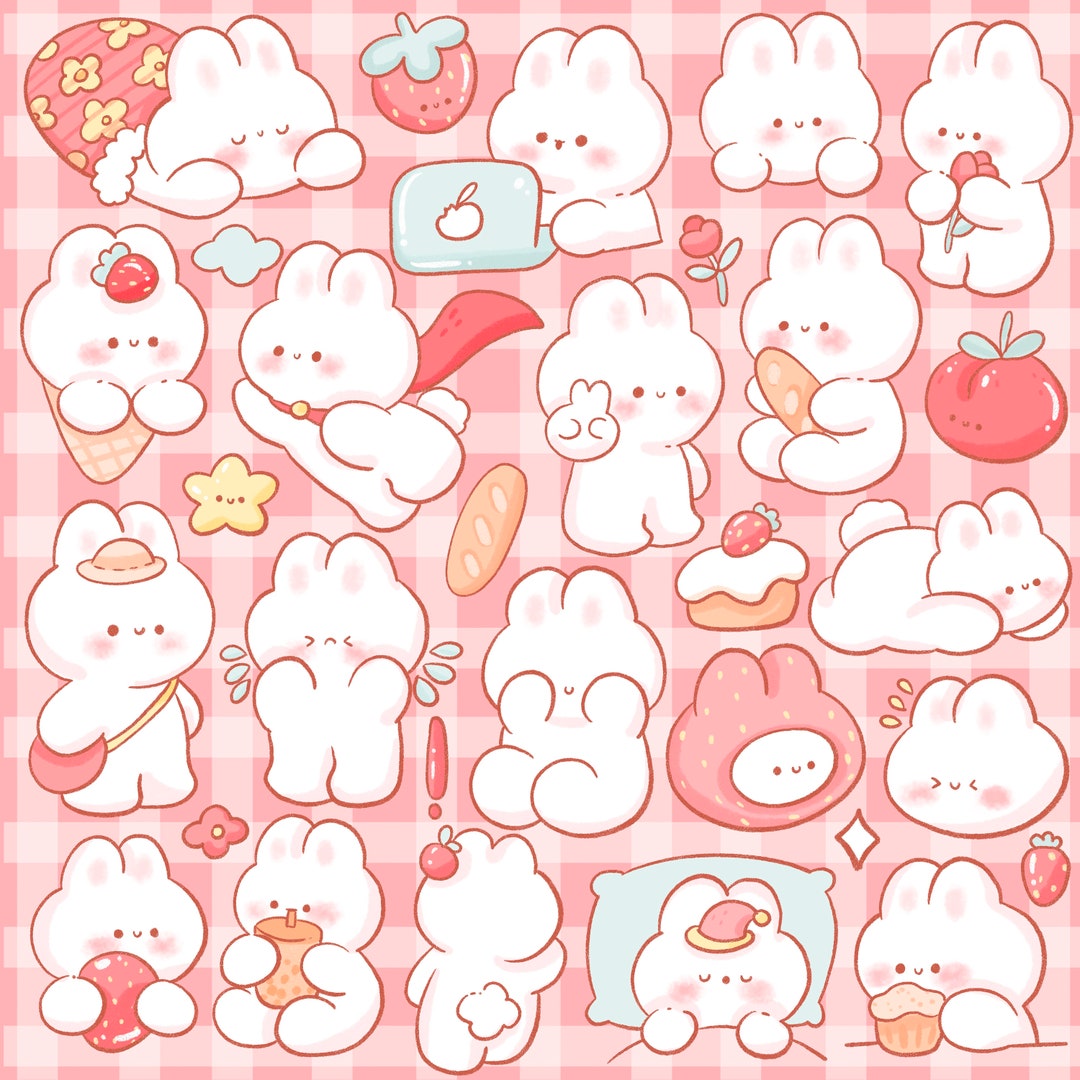 Kawaii Anime Chibi - Strawberry lover' Sticker